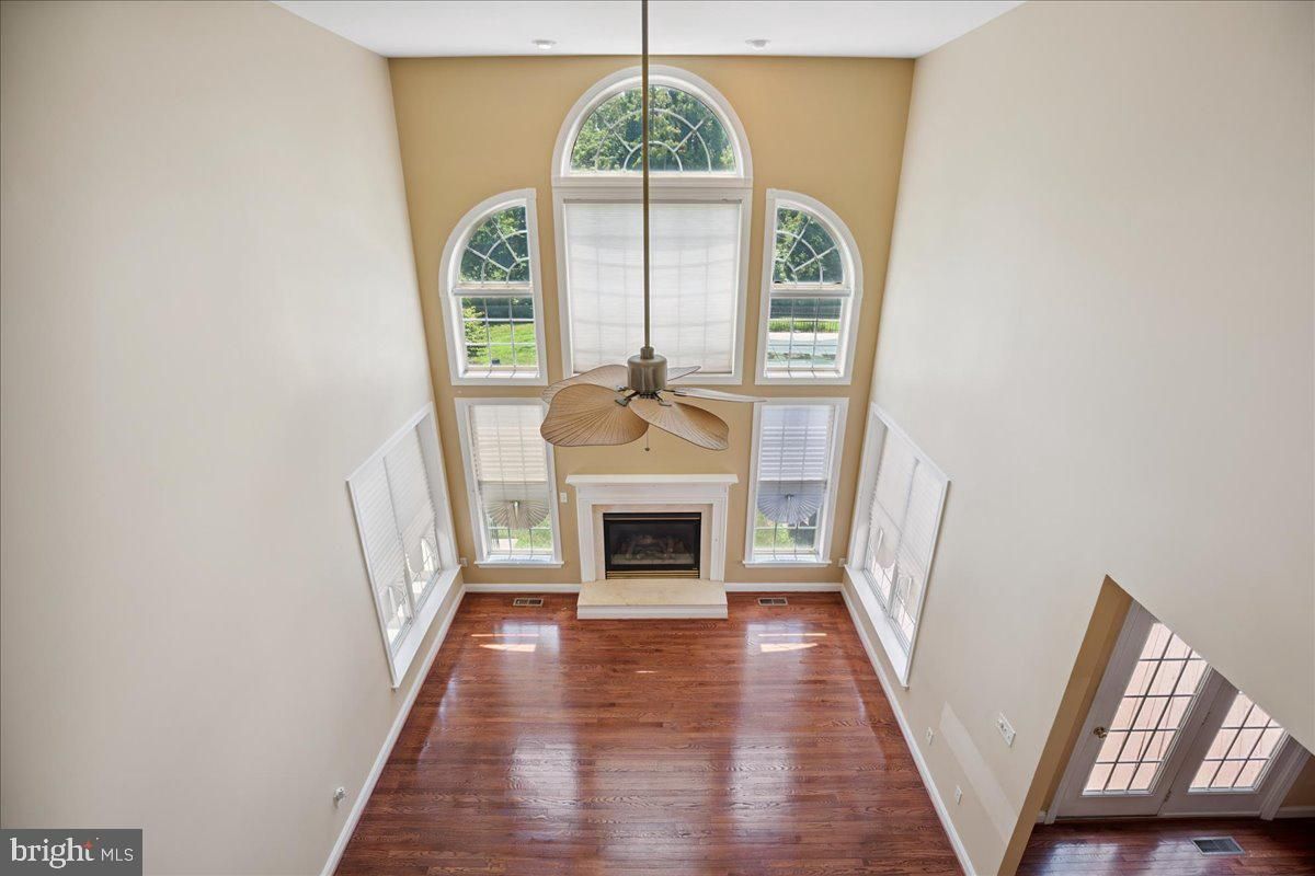 Empty room, Fireplace, Interior, Recessed Lighting, Wood Texture Flooring