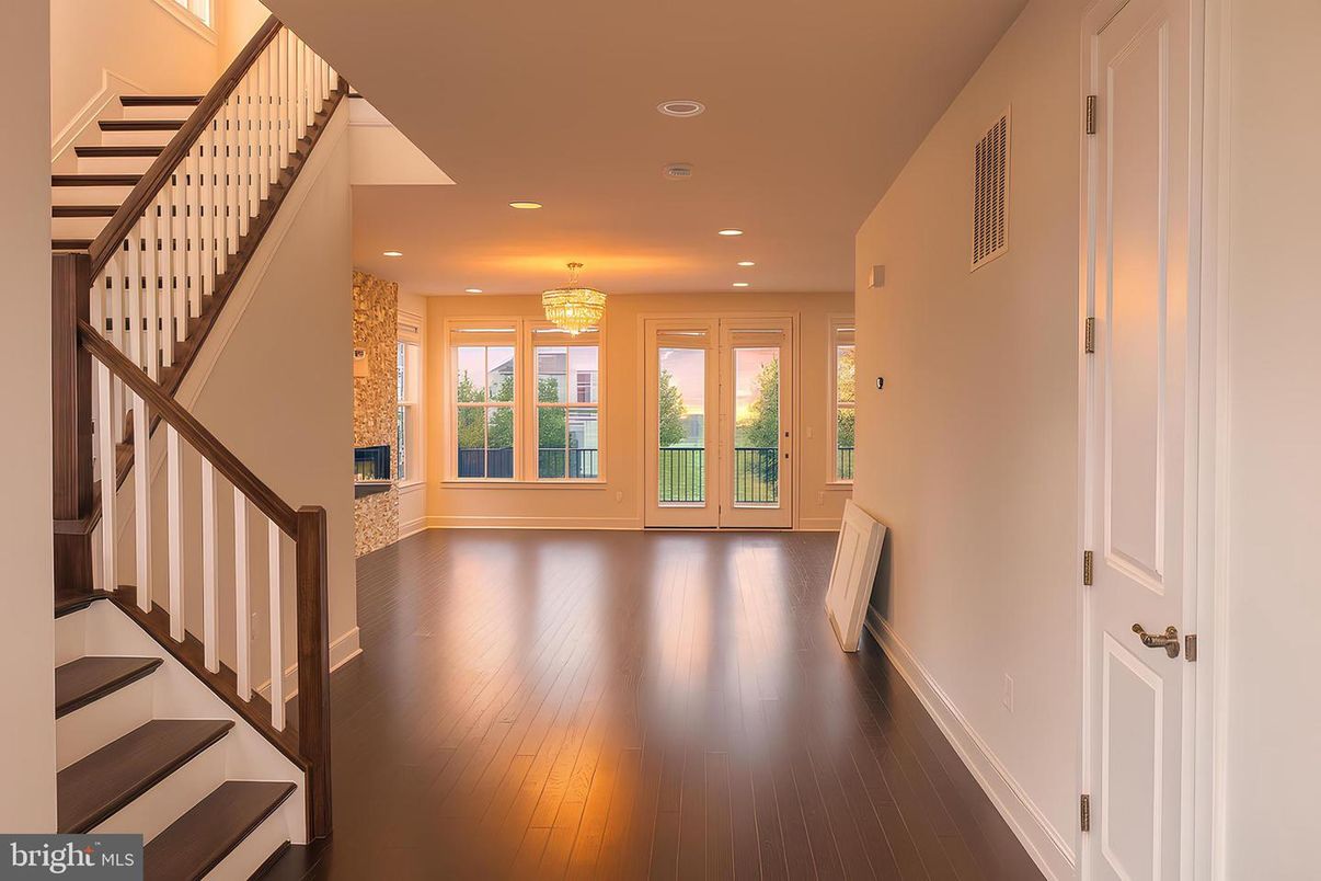 Chandelier, Interior, Recessed Lighting, Wood Texture Flooring
