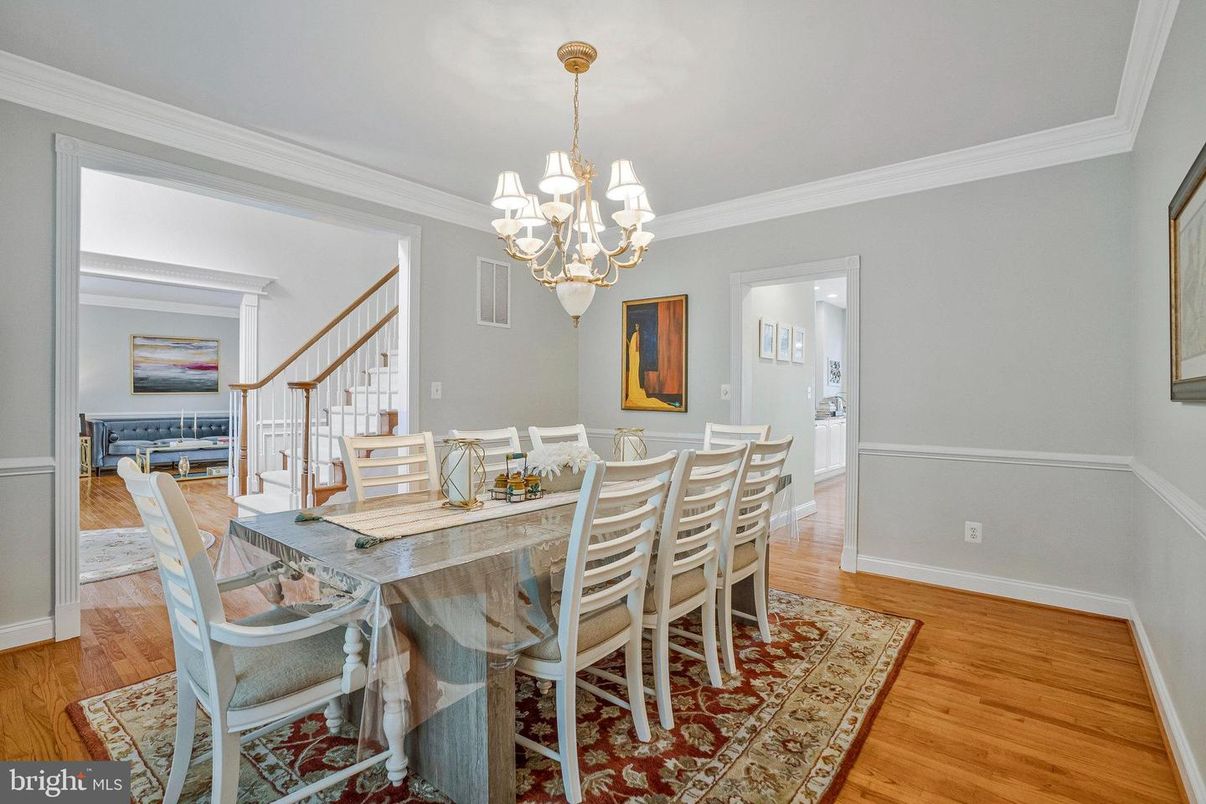Chandelier, Dining room, Interior, Wood Texture Flooring