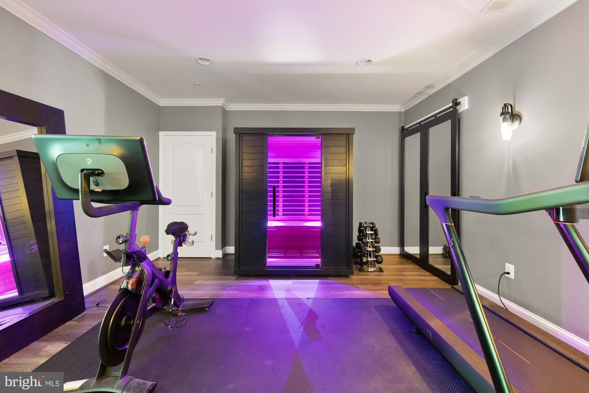 Fitness Equipment, Interior, Wood Texture Flooring