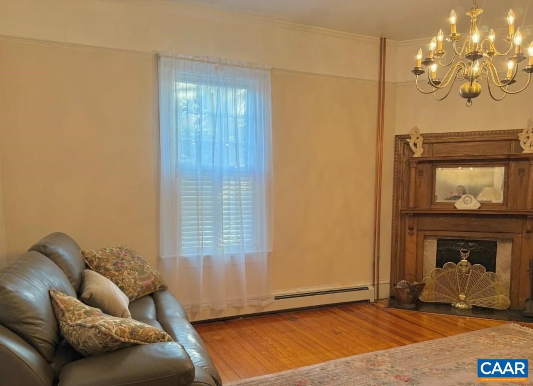 Chandelier, Fireplace, Interior, Wood Texture Flooring