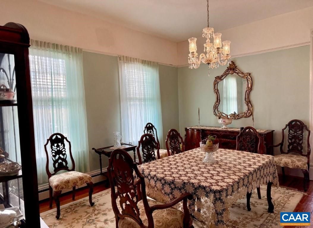 Chandelier, Dining room, Interior, Wood Texture Flooring