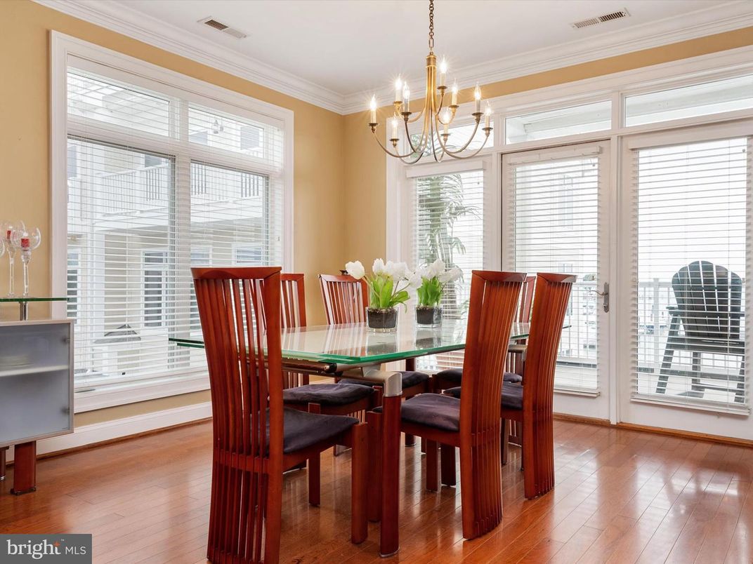 Chandelier, Dining room, Interior, Wood Texture Flooring