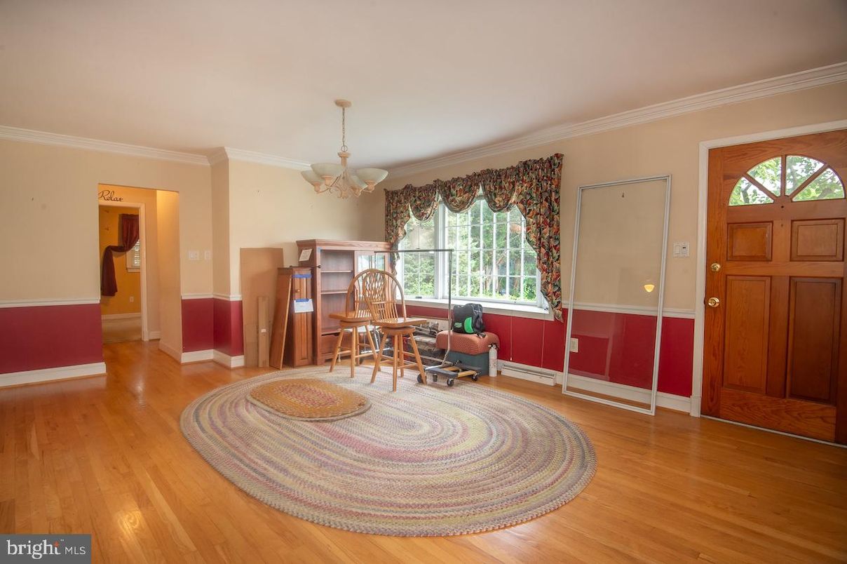Chandelier, Home Office, Interior, Wood Texture Flooring