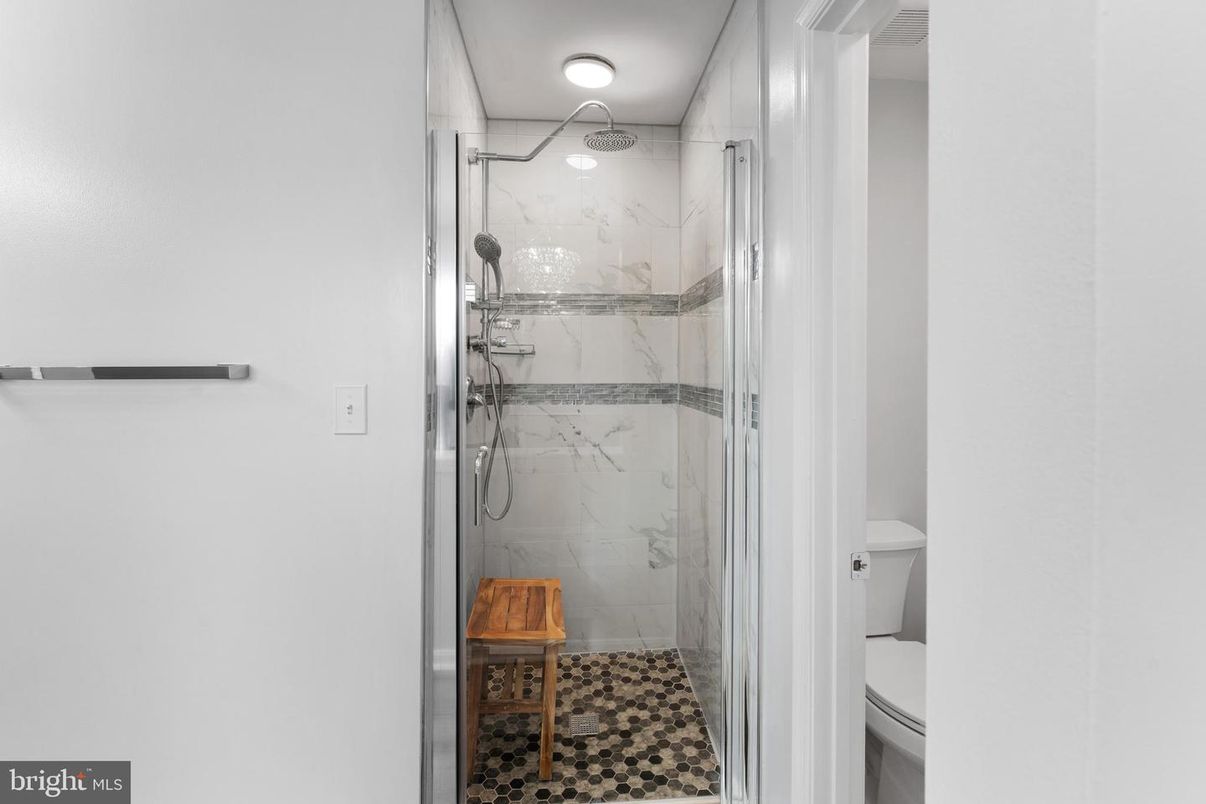 Bathroom, Glass Shower, Interior, Marble Walls