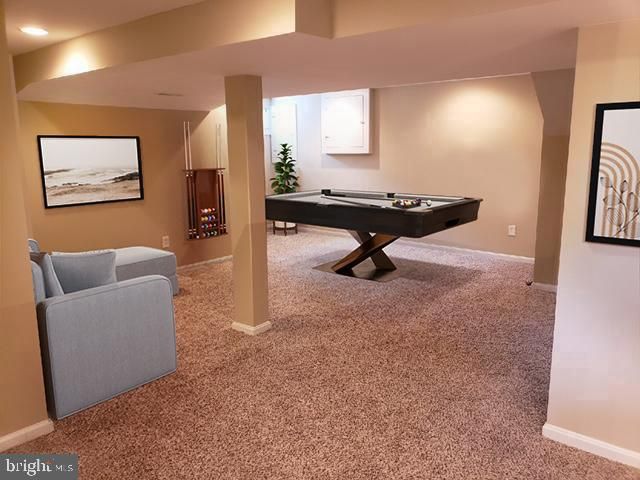 Billiard Table, Game Room, Interior, Recessed Lighting