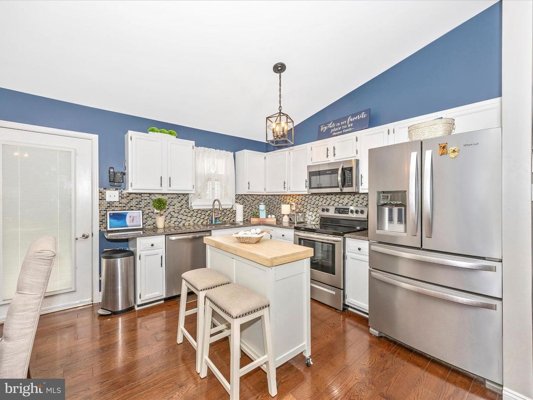 Interior, Kitchen, Pendant Lights, Stainless Steel Appliances, Wood Texture Flooring