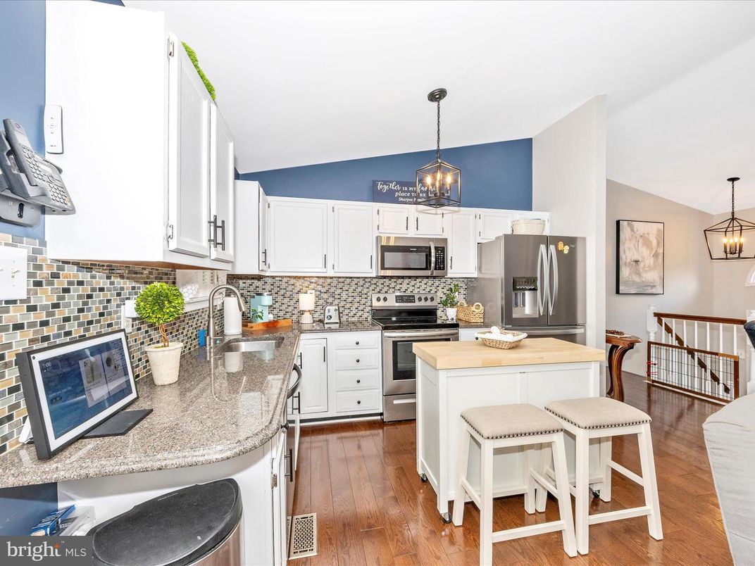 Interior, Kitchen, Pendant Lights, Stainless Steel Appliances, Wood Texture Flooring