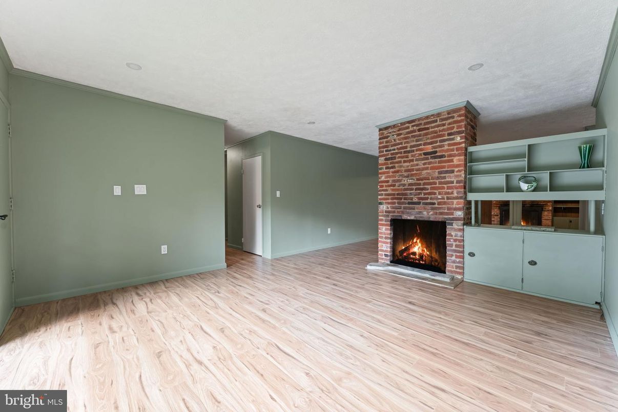 Empty room, Fireplace, Interior, Wood Texture Flooring
