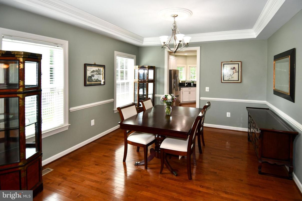 Chandelier, Dining room, Interior, Wood Texture Flooring