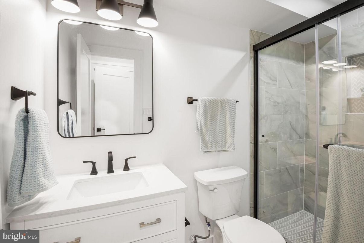 Bathroom, Glass Shower, Interior, Marble Walls