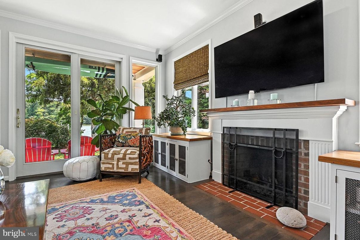 Fireplace, Interior, Wood Texture Flooring