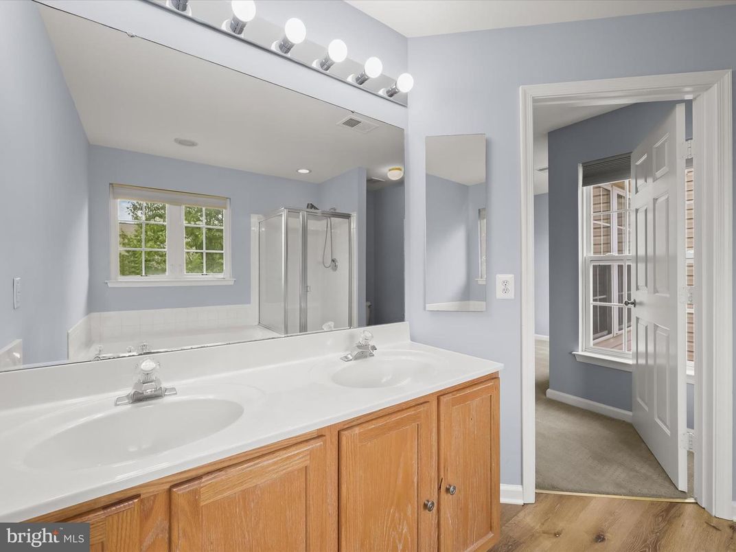 Bathroom, Dual Sink Vanities, Interior, Wood Texture Flooring
