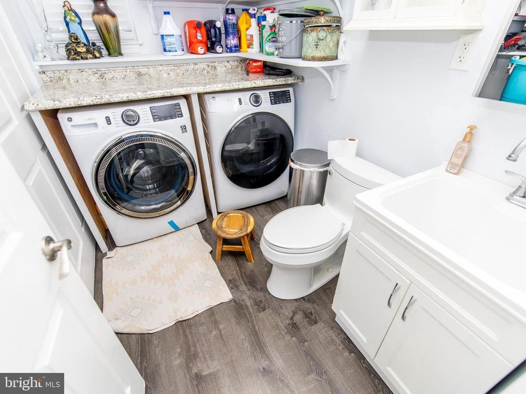 Interior, Washer, Wood Texture Flooring