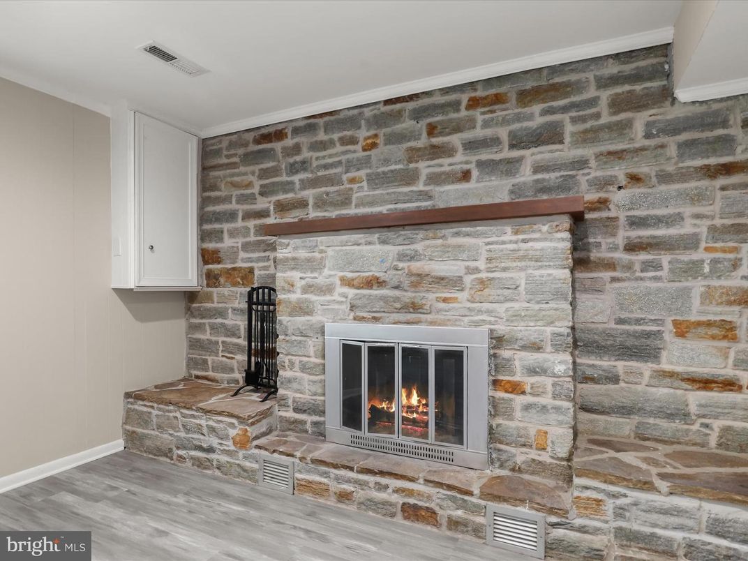 Fireplace, Interior, Stone Walls, Wood Texture Flooring