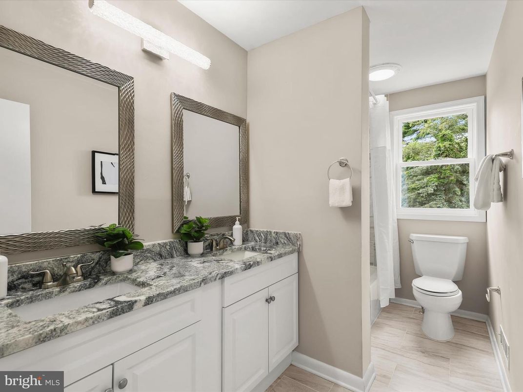 Bathroom, Dual Sink Vanities, Interior, Wood Texture Flooring