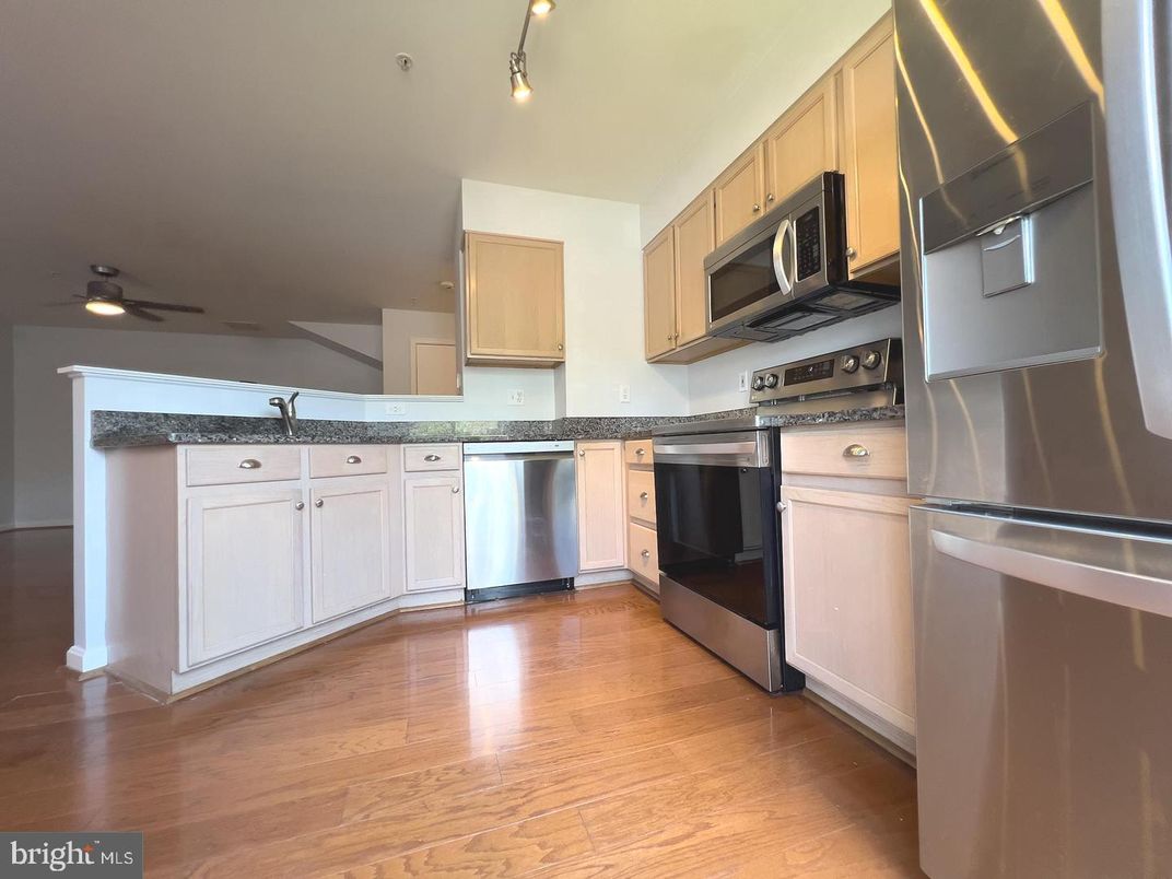 Interior, Kitchen, Stainless Steel Appliances, Wood Texture Flooring
