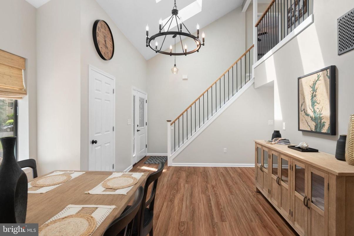 Chandelier, Dining room, Interior, Wood Texture Flooring