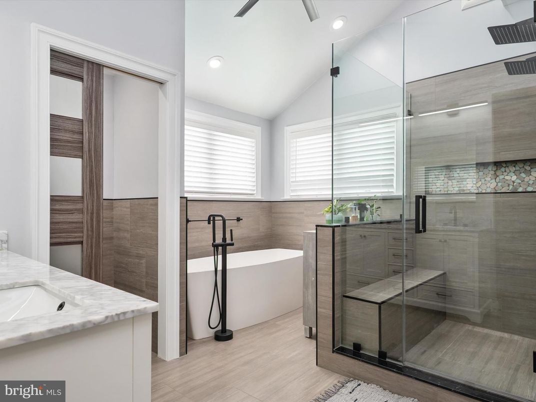 Bathroom, Dual Sink Vanities, Free Standing Baths, Glass Shower, Interior, Recessed Lighting