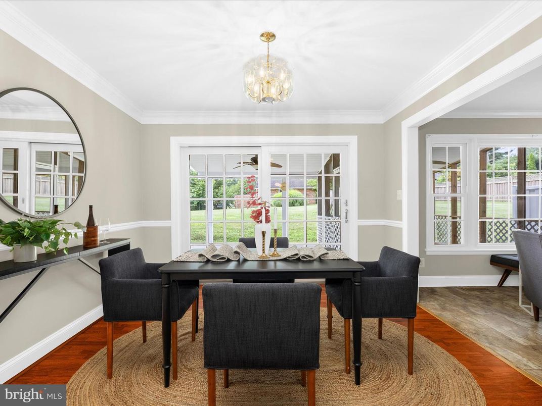 Chandelier, Dining room, Interior, Wood Texture Flooring