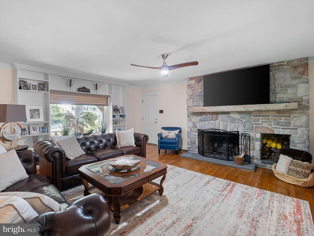 Fireplace, Interior, Living room, Stone Walls, Wood Texture Flooring
