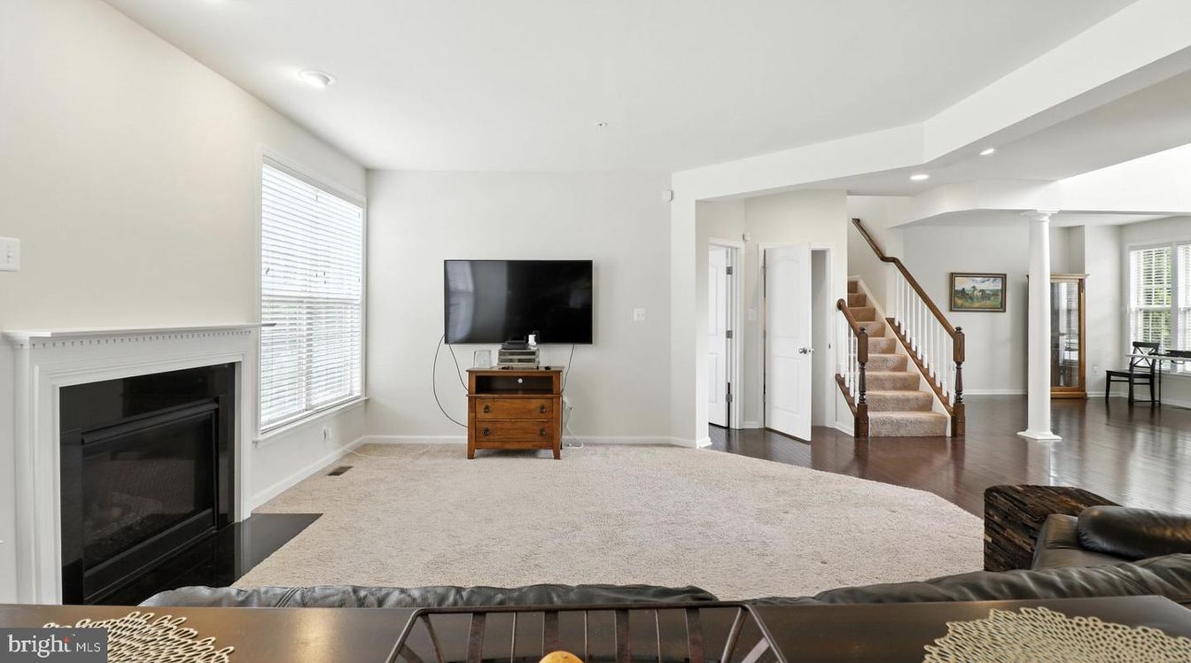 Fireplace, Interior, Recessed Lighting, Wood Texture Flooring