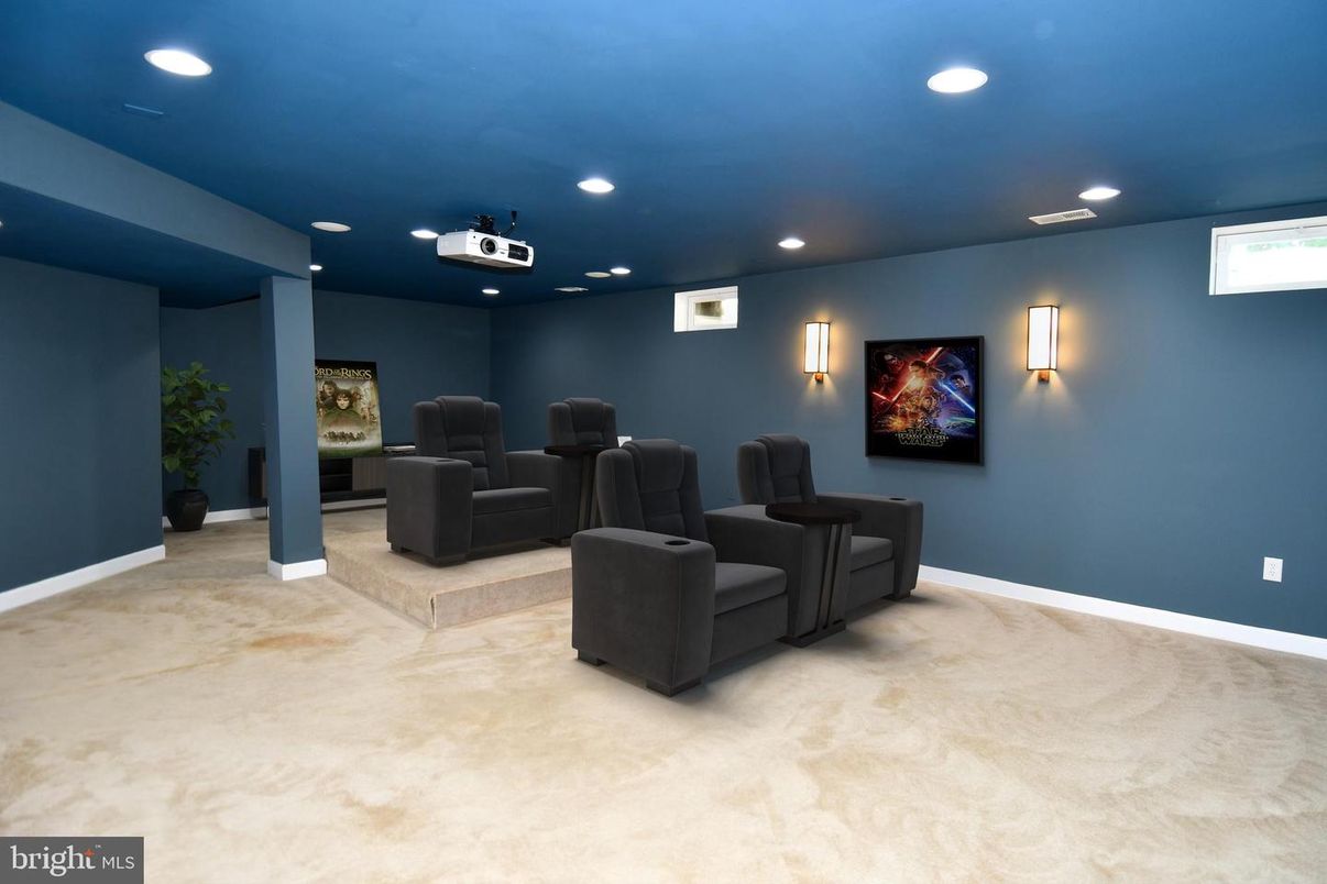 Home Theatre Room, Interior, Projection Screen, Recessed Lighting, Theatre Room