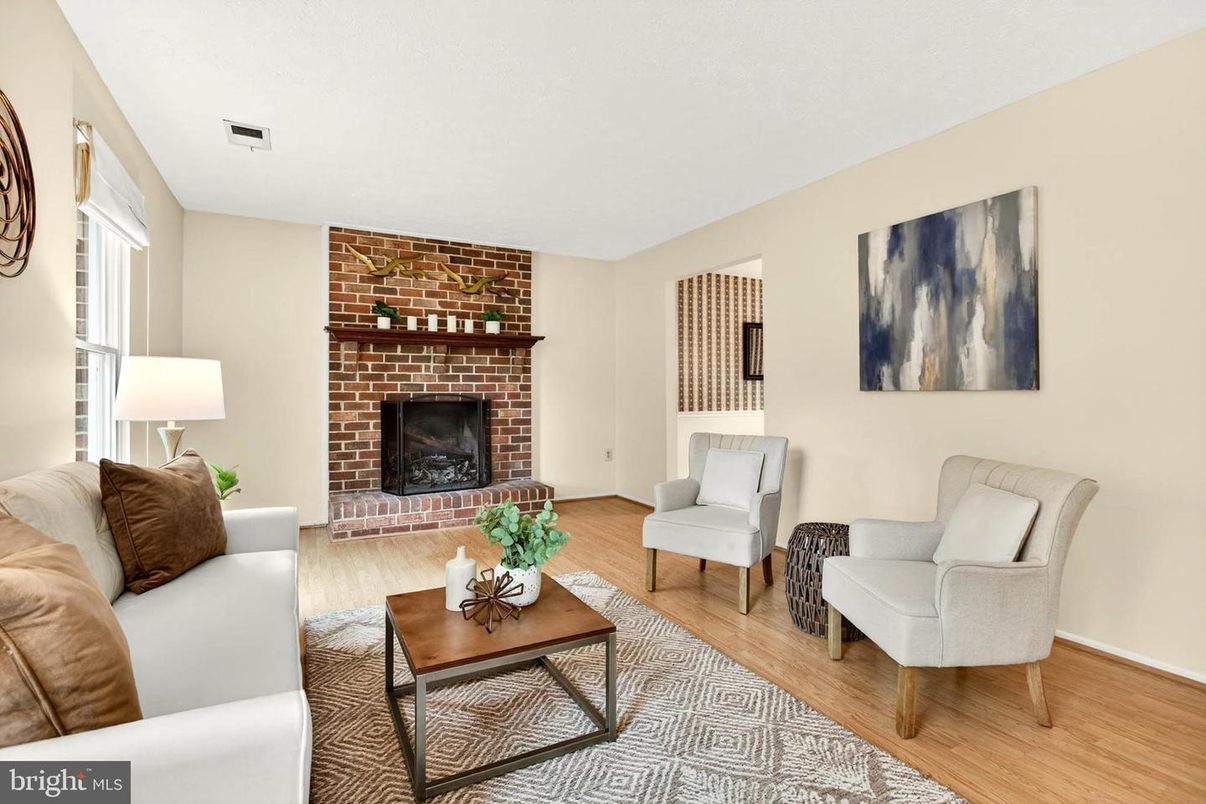 Fireplace, Interior, Living room, Stone Walls, Wood Texture Flooring