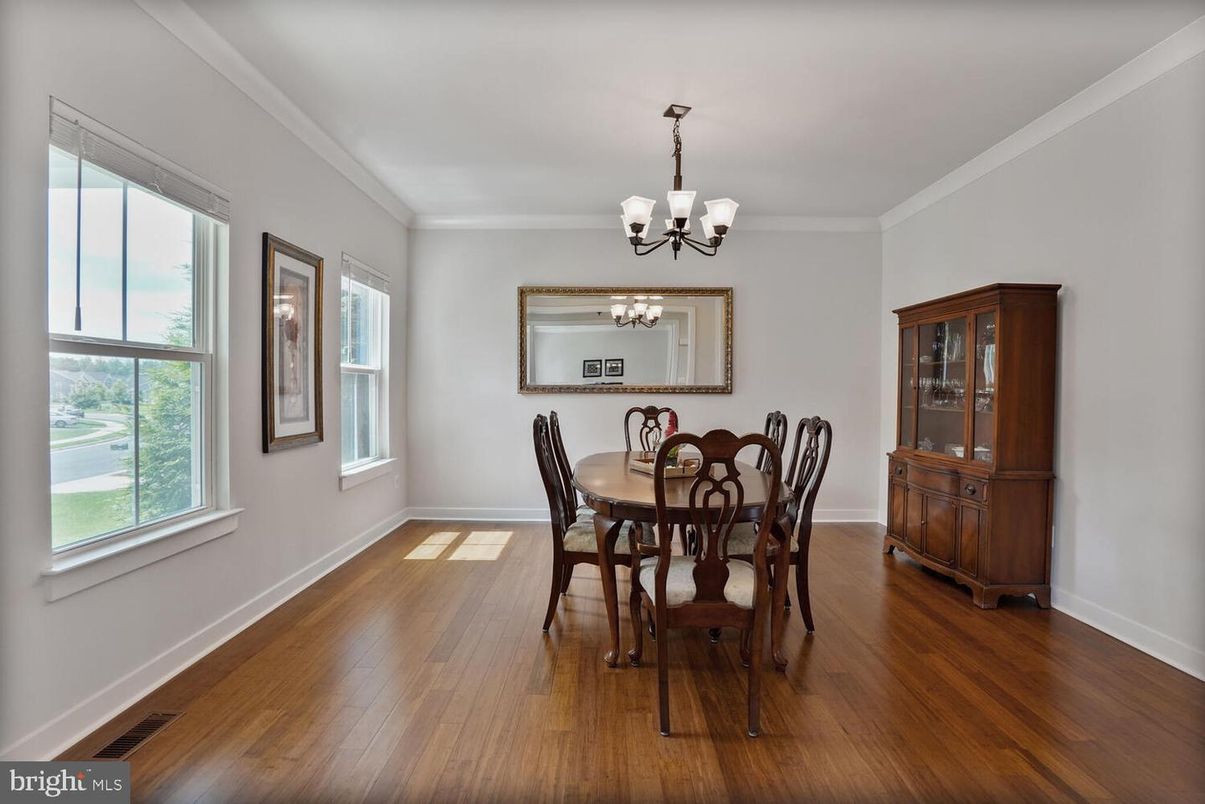 Chandelier, Dining room, Interior, Wood Texture Flooring