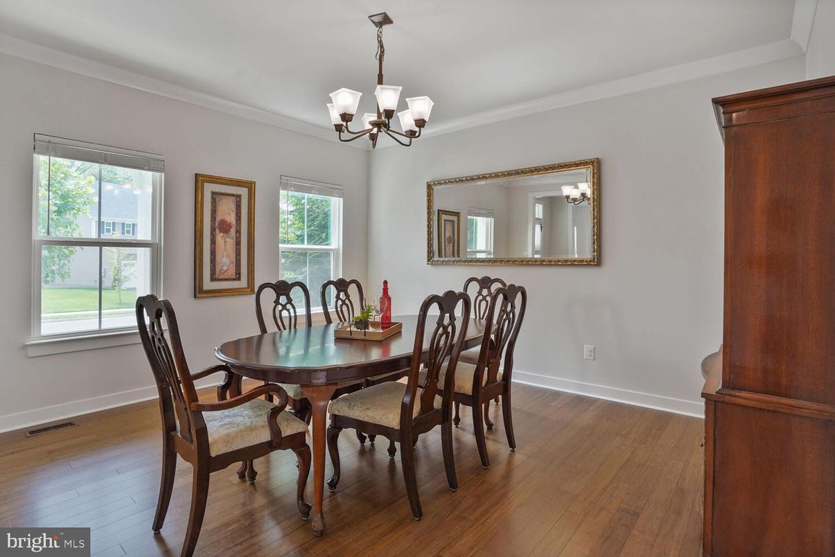 Chandelier, Dining room, Interior, Wood Texture Flooring