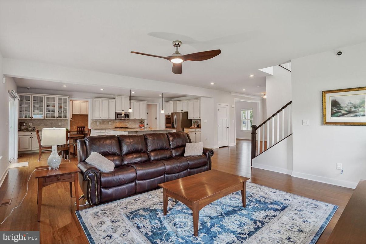 Interior, Kitchen, Living room, Recessed Lighting, Stainless Steel Appliances, Wood Texture Flooring