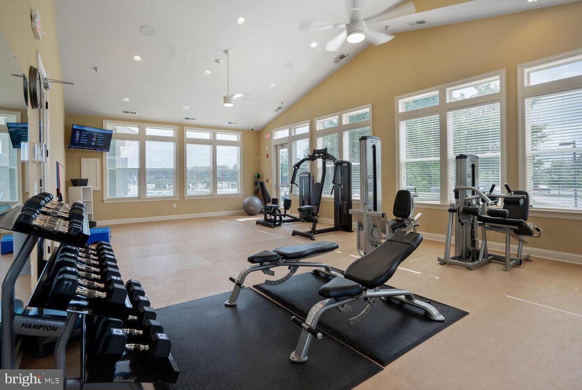 Fitness Equipment, Gym, Interior, Recessed Lighting