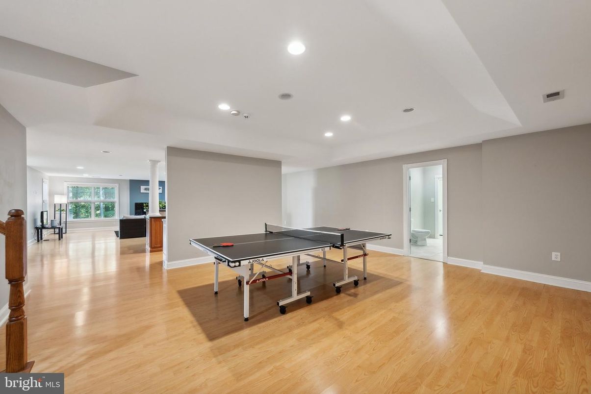 Game Room, Interior, Recessed Lighting, Wood Texture Flooring
