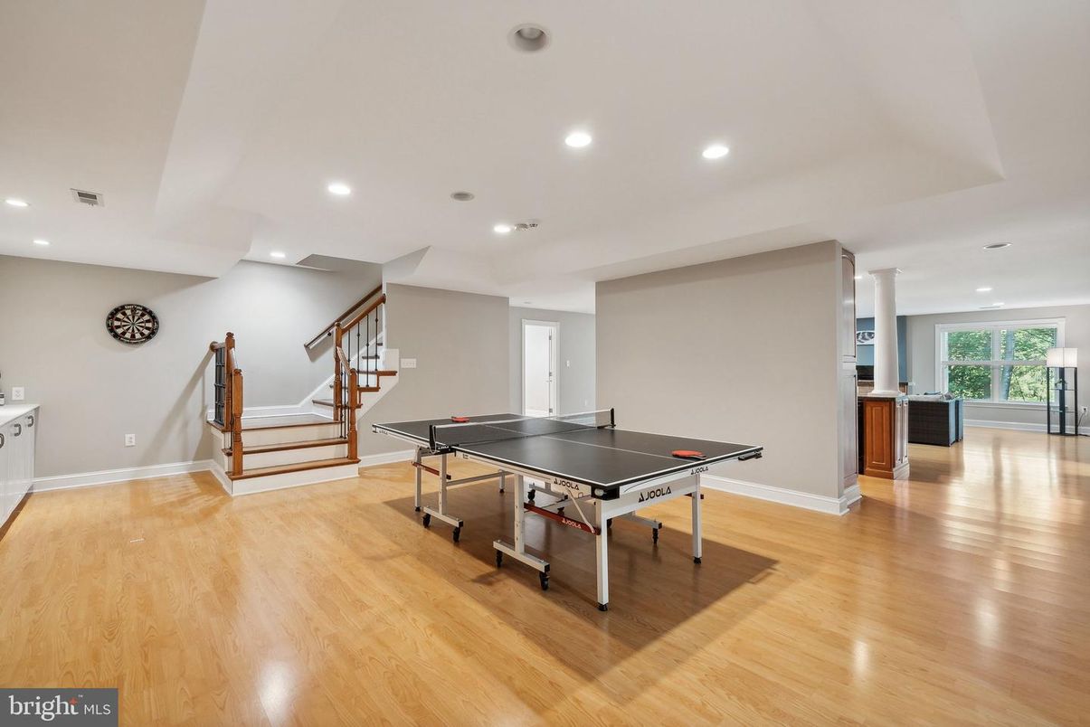 Game Room, Interior, Recessed Lighting, Wood Texture Flooring