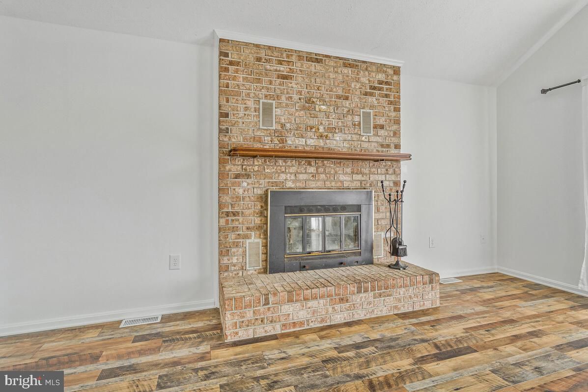 Fireplace, Interior, Stone Walls, Wood Texture Flooring