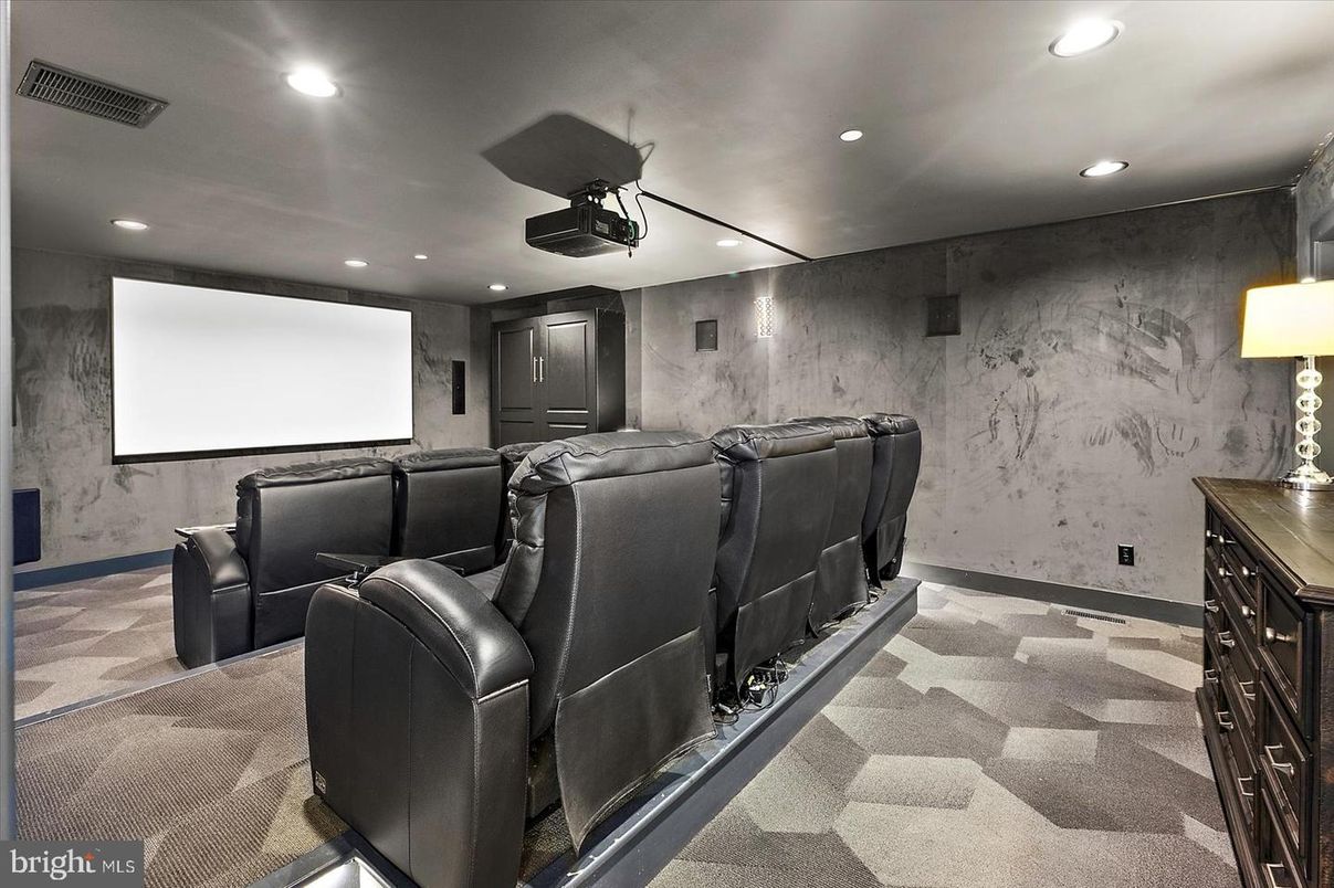 Home Theatre Room, Interior, Projection Screen, Recessed Lighting, Theatre Room