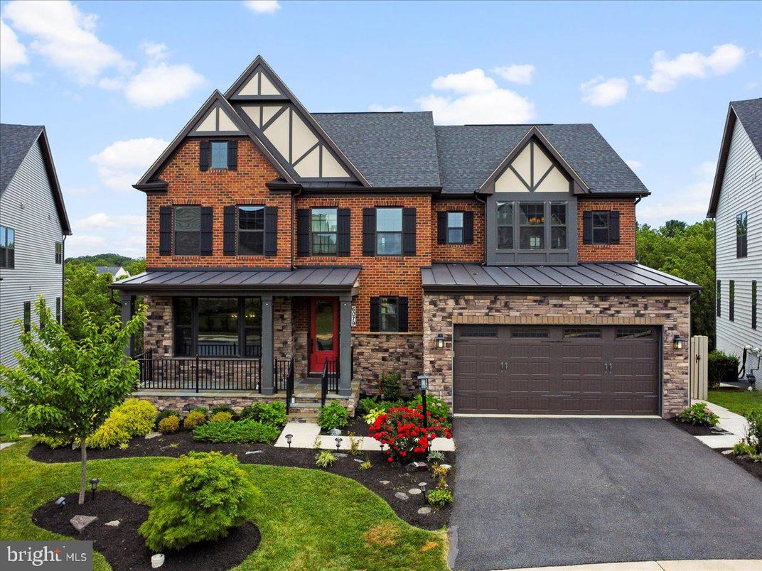 Attached, Exterior, Facade, Brick Facade, Tudor Revival