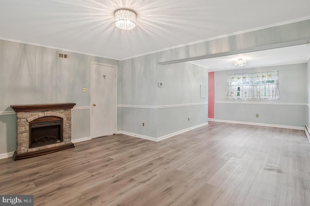 Empty room, Fireplace, Interior, Wood Texture Flooring