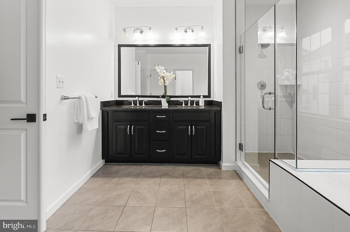 Bathroom, Dual Sink Vanities, Glass Shower, Interior