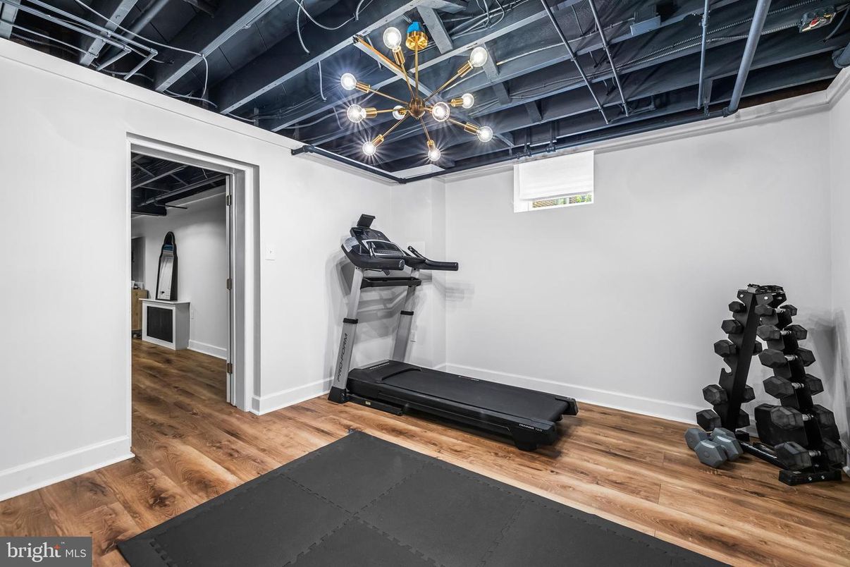 Fitness Equipment, Interior, Wood Texture Flooring
