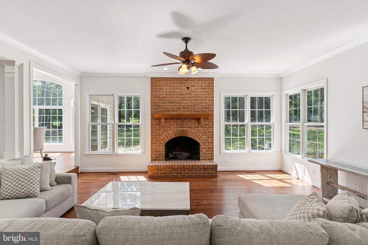 Fireplace, Interior, Living room, Stone Walls, Wood Texture Flooring