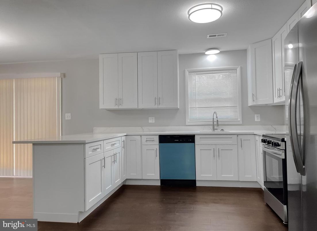 Interior, Kitchen, Stainless Steel Appliances, Wood Texture Flooring