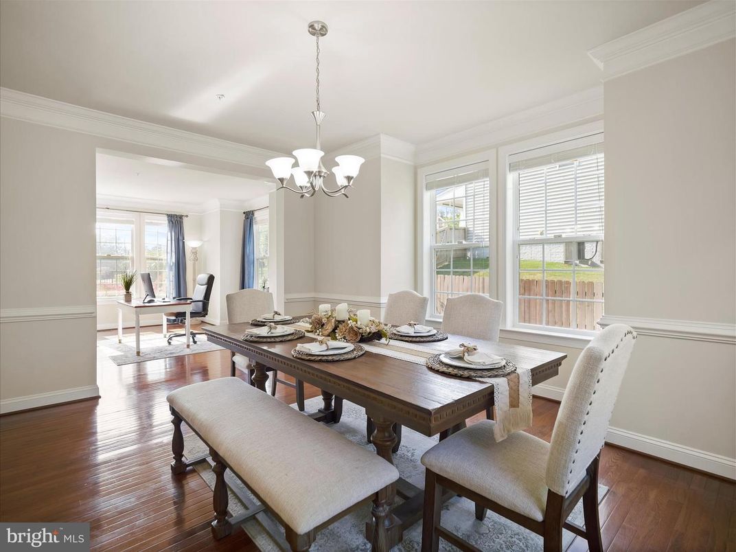 Chandelier, Dining room, Interior, Wood Texture Flooring