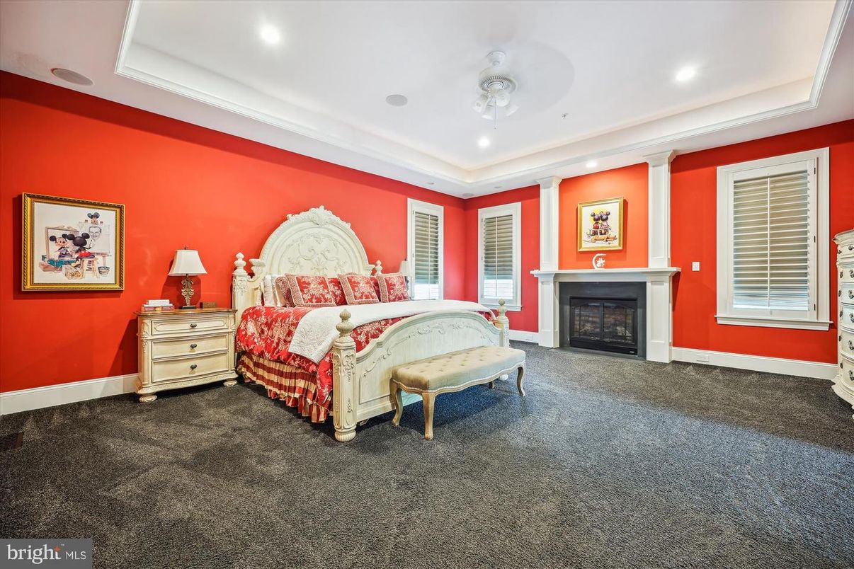 Bedroom, Fireplace, Interior, Recessed Lighting