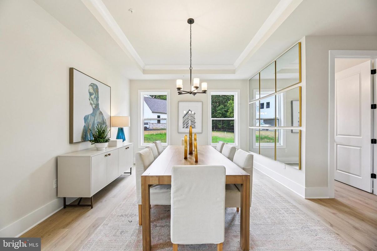 Chandelier, Dining room, Interior, Wood Texture Flooring