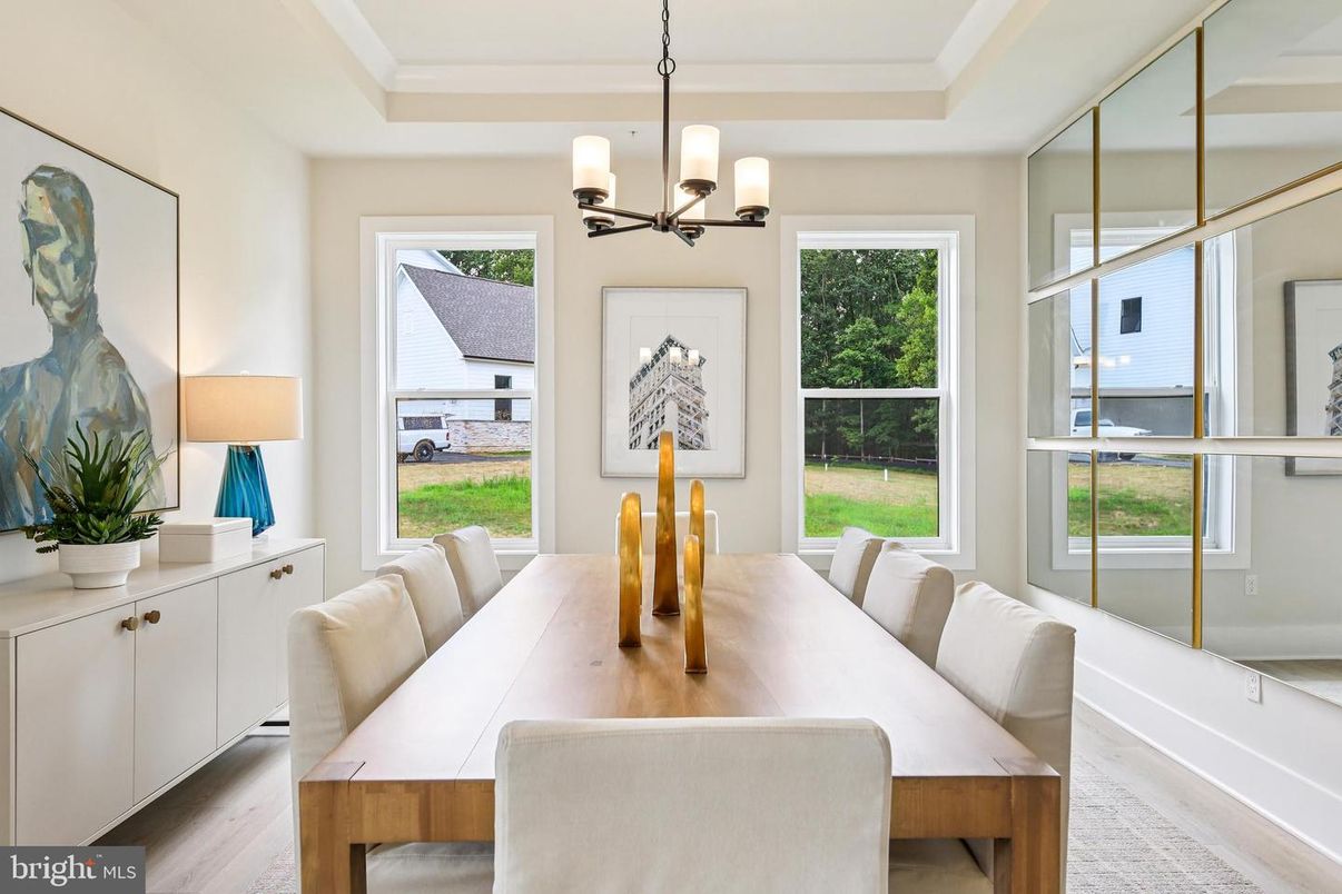 Chandelier, Dining room, Interior, Wood Texture Flooring