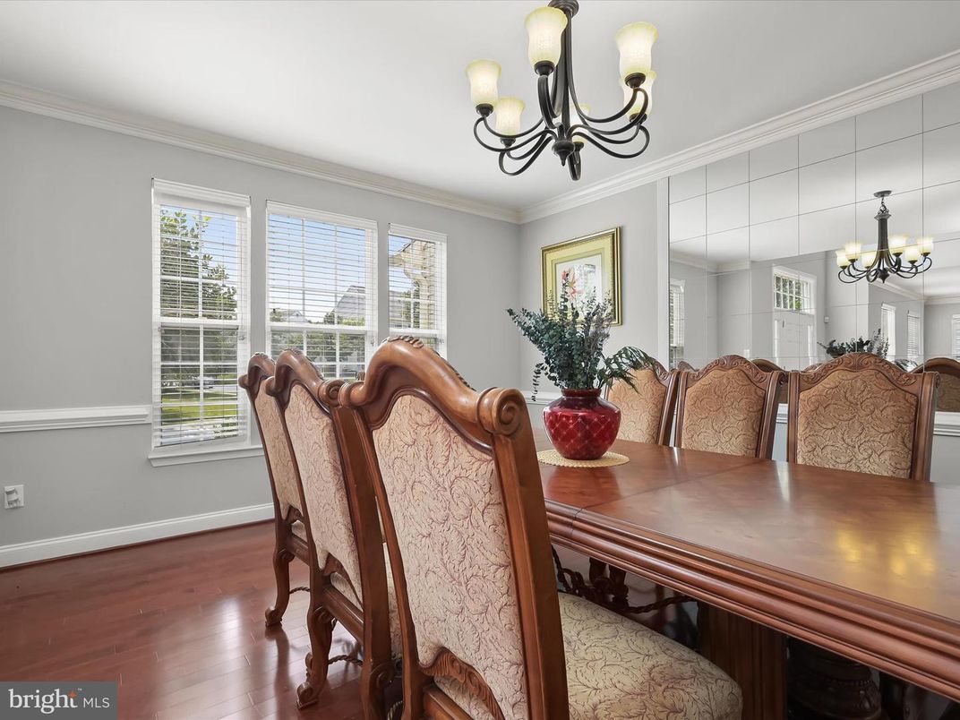 Chandelier, Dining room, Interior, Wood Texture Flooring
