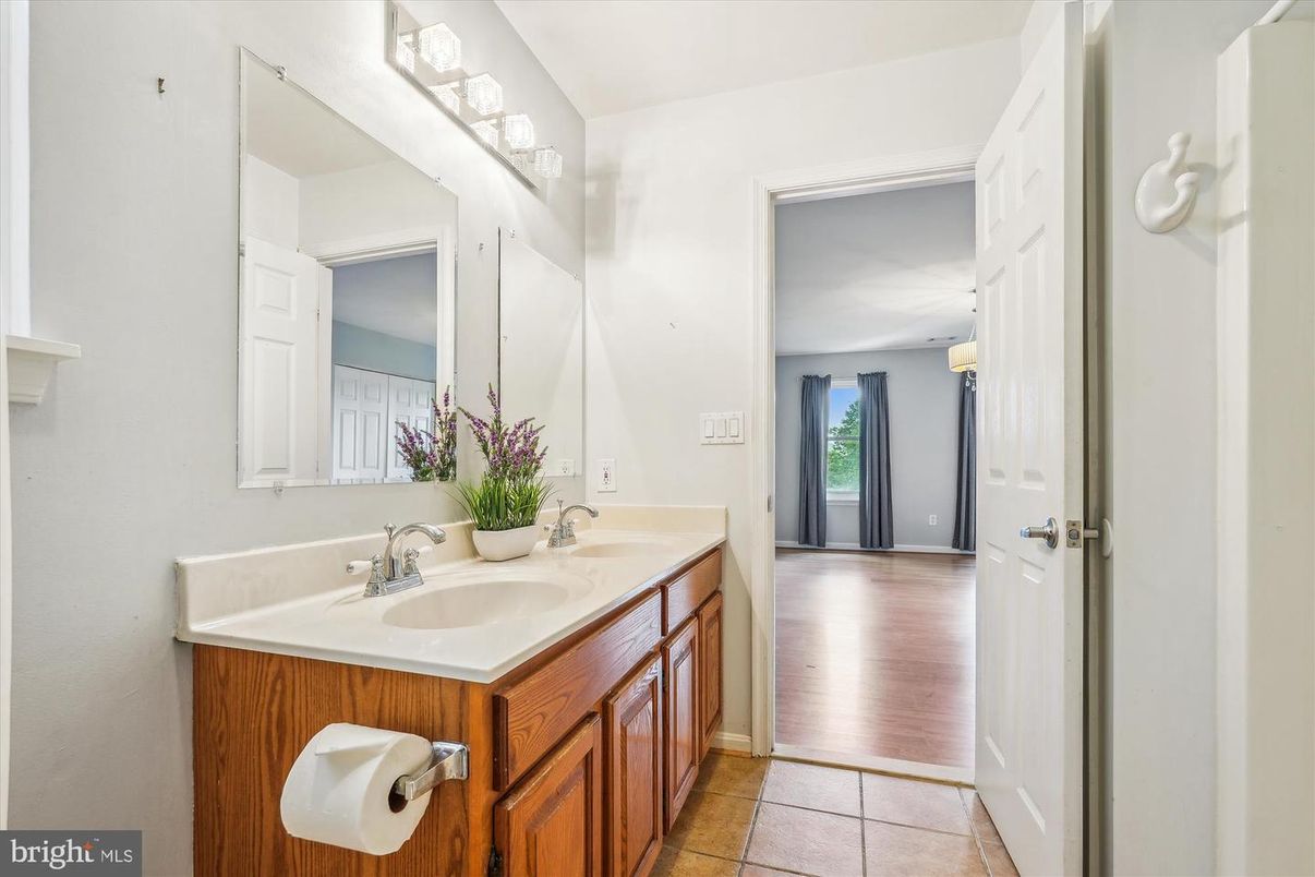 Bathroom, Dual Sink Vanities, Interior, Wood Texture Flooring