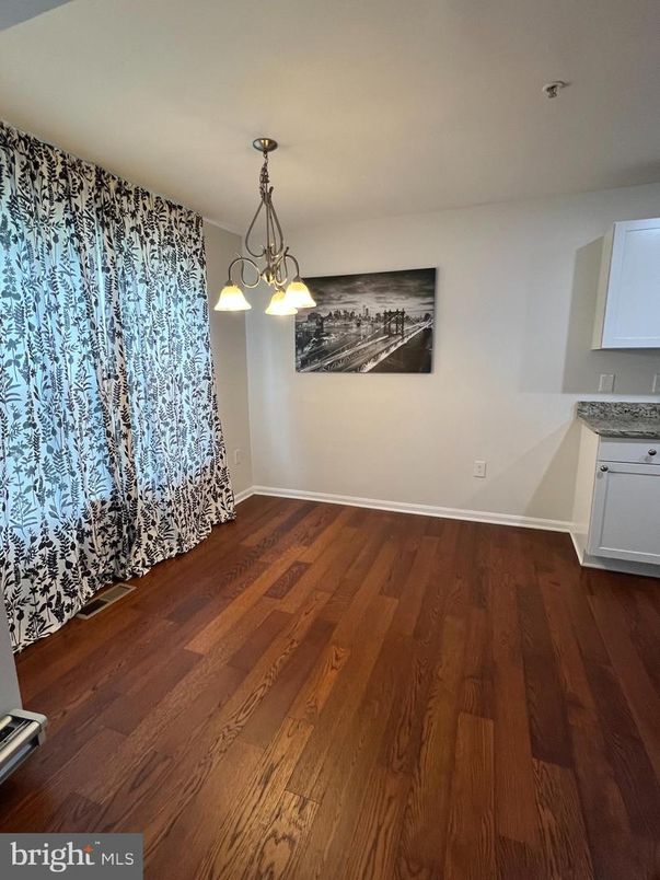 Empty room, Interior, Pendant Lights, Wood Texture Flooring