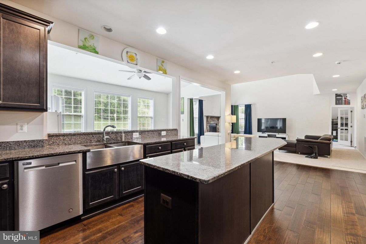 Interior, Kitchen, Recessed Lighting, Wood Texture Flooring